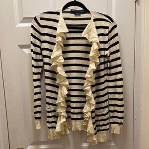 Ralph Lauren Black and Cream Striped Cardigan